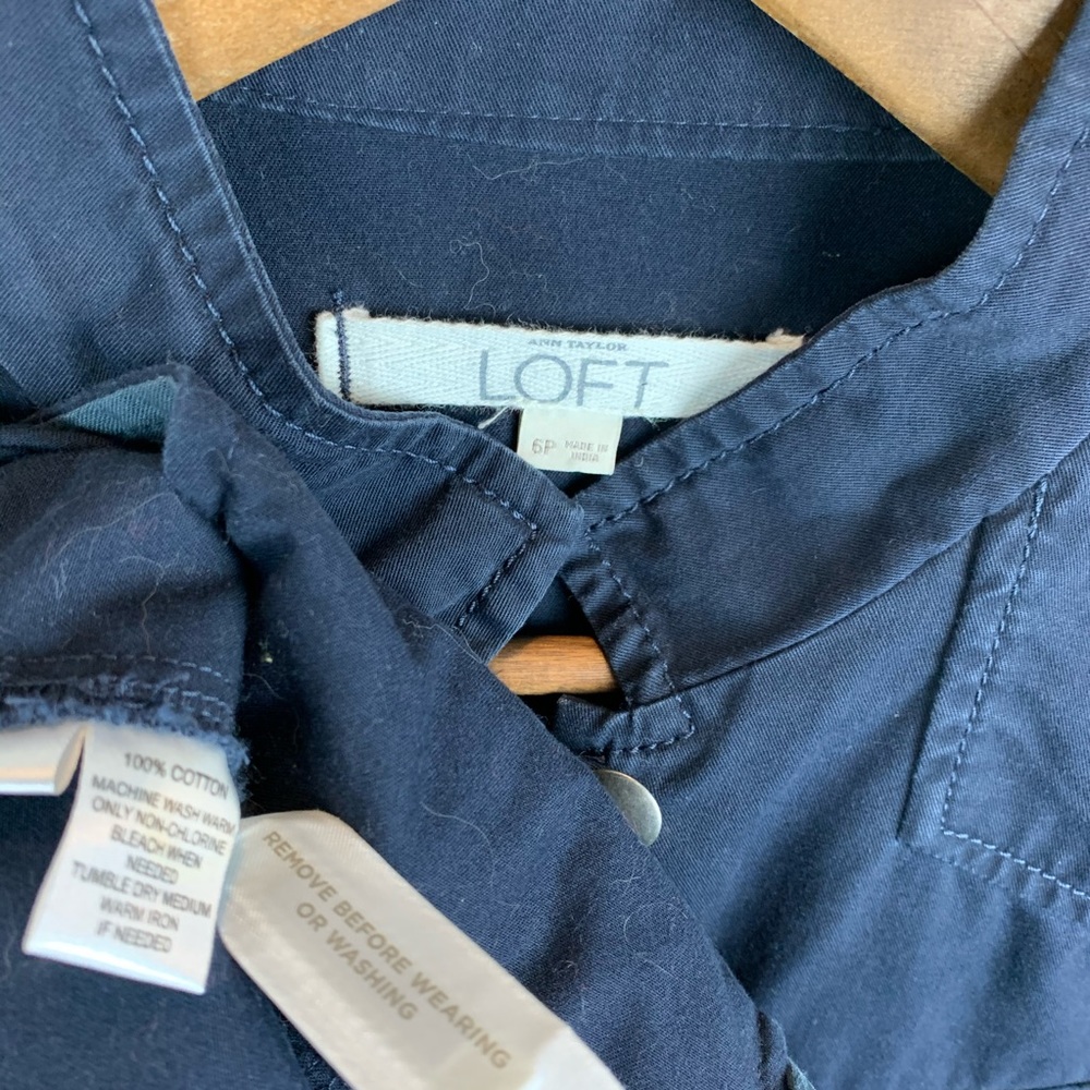 Loft Military Utility Button Ruffle Sleeve Jacket - Picture 9 of 10